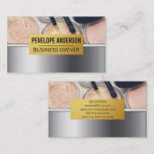 Gold Metallic | Makeup Palette und Pinsel Visitenkarte (Vorne/Hinten)