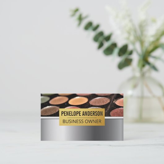 Gold Metallic | Makeup Palette Visitenkarte (Stehend Vorderseite)