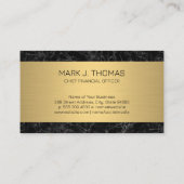 Gold Metallic | Marmor | Finanzielle Übersicht Visitenkarte (Rückseite)
