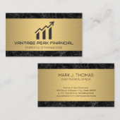 Gold Metallic | Marmor | Finanzielle Übersicht Visitenkarte (Vorne/Hinten)