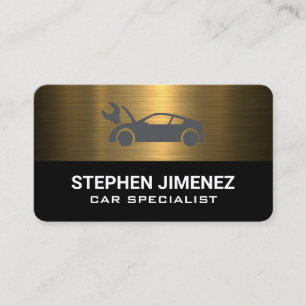 Gold Metallic   Mechaniker-Autoreparatur Visitenkarte