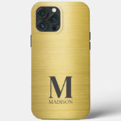 Gold Metallic Mit Monogramm Case-Mate iPhone Hülle (Rückseite)