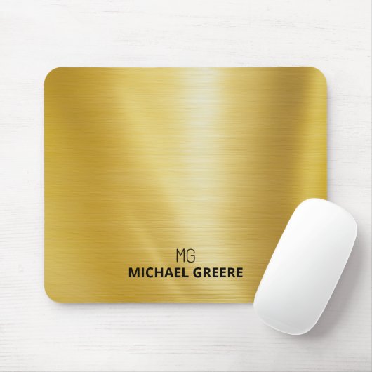 Gold Metallic Mit Monogramm Mousepad (Mit Mouse)