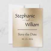 Gold Metallic Moderne Elegant Stilvoll Save The Date (Vorderseite)