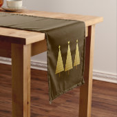 Gold Metallic Moderner Weihnachtsbaum Kurzer Tischläufer (Beispiel)