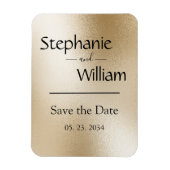 Gold Metallic Modernes Elegant Save the Date stilv Magnet (Vertikal)