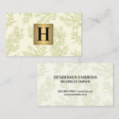 Gold-Metallic-Monogramm | Juniper Branch Visitenkarte (Vorne/Hinten)