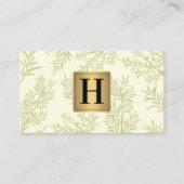Gold-Metallic-Monogramm | Juniper Branch Visitenkarte (Vorderseite)