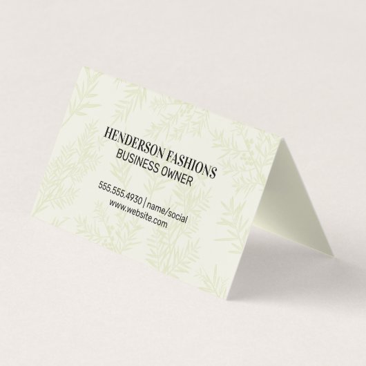 Gold-Metallic-Monogramm | Juniper Branch Visitenkarten (Rückseite)