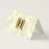 Gold-Metallic-Monogramm | Juniper Branch Visitenkarten (Vorderseite)