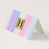 Gold-Metallic-Monogramm | Rainbow Metallic Blend Visitenkarten (Vorderseite)