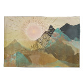 Gold Metallic Mountain Vista Landschaft Kissenbezug (Rückseite)