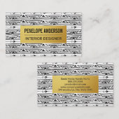 Gold-Metallic-Muster | Bohemisches Muster Visitenkarte (Vorne/Hinten)
