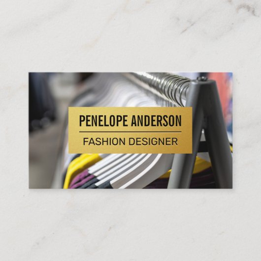 Gold-Metallic-Muster | Kleiderhaken Visitenkarte (Vorderseite)