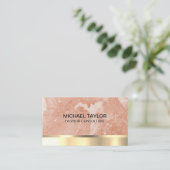 Gold Metallic | Orange Marble Visitenkarte (Stehend Vorderseite)