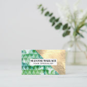 Gold Metallic | Palm Tree Geometric Visitenkarte (Stehend Vorderseite)