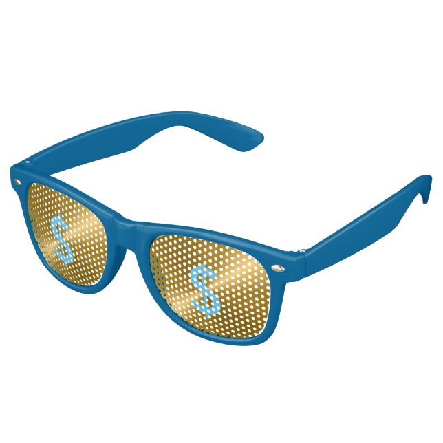 Gold Metallic Party Shades Sonnenbrille (Schrägansicht)