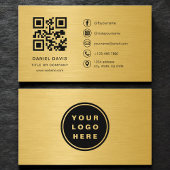 Gold Metallic Professional Company Logo QR Code  Visitenkarte