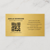 Gold Metallic QR Code Minimalist Professional Visitenkarte (Vorderseite)