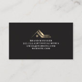 Gold Metallic Real Anwesen Logo | QR-Code Visitenkarte (Rückseite)