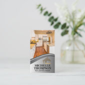 Gold Metallic Real Anwesen Logo | Zuhause Kitchen Terminkarte (Stehend Vorderseite)