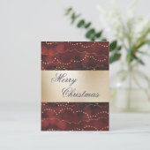 Gold Metallic Red Elegant Frohe Weihnachten (Stehend Vorderseite)