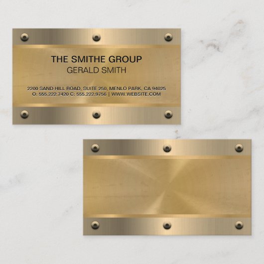 Gold Metallic | Rivets Visitenkarte (Vorne/Hinten)