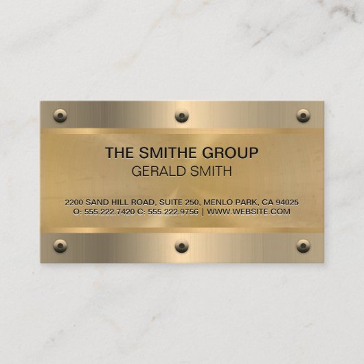 Gold Metallic | Rivets Visitenkarte (Vorderseite)