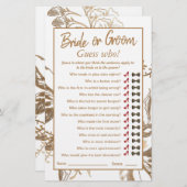 Gold Metallic Rose Arrangement Brautparty Game (Vorne/Hinten)