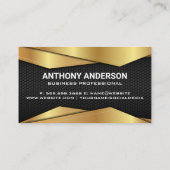 Gold Metallic | Schwarze Metallstruktur Visitenkarte (Rückseite)