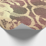 Gold Metallic Sepia Luxury Floral Lace Burgundy Geschenkpapier<br><div class="desc">Delicate Chic Pantone Palete florence K</div>