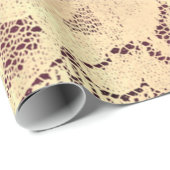 Gold Metallic Sepia Luxury Floral Lace Burgundy Geschenkpapier (Rolleneckpunkt)