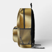Gold Metallic Sequin Design Luxus Bedruckter Rucksack (Rechts)