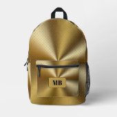 Gold Metallic Sequin Design Luxus Bedruckter Rucksack (Vorderseite)