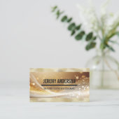 Gold Metallic Shimmer Shine | Boke Visitenkarte (Stehend Vorderseite)