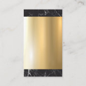Gold Metallic Shine | Schwarzer Marmor Visitenkarte (Rückseite)
