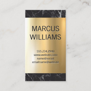 Gold Metallic Shine Schwarzer Marmor Visitenkarte