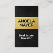 Gold Metallic | Sleek Leather Visitenkarte (Vorderseite)