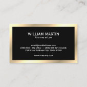 Gold Metallic | Sleek | Monogramm Visitenkarte (Rückseite)