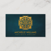 Gold Metallic Sri Yantra / Sri Chakra Business Visitenkarte (Vorderseite)