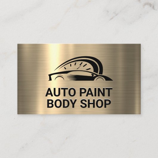 Gold Metallic | Stilvolles Auto-Logo Visitenkarte (Vorderseite)