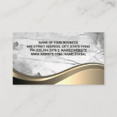 Gold Metallic Sunny Zuhause | Marmorstein Visitenkarte (Rückseite)