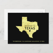 Gold Metallic Texas Karte Schwarze neue Adresse (Vorne/Hinten)