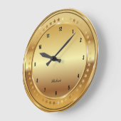 Gold metallic texture circle and stars große wanduhr (Winkel)