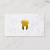 Gold Metallic Tooth Icon | Leather Marble Backgrou Visitenkarte (Vorderseite)