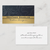 Gold Metallic | Topografische Konturen Visitenkarte (Vorne/Hinten)