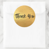 Gold Metallic Trendy Vielen Dank Runder Aufkleber (Tasche)