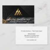 Gold Metallic Triangle Logo | Marmor | Unternehmen Visitenkarte (Vorne/Hinten)