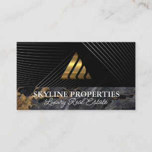 Gold Metallic Triangle Logo Marmor Unternehmen Visitenkarte