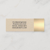 Gold Metallic Trim | Luxusleder | Monogramm Mini Visitenkarte (Rückseite)